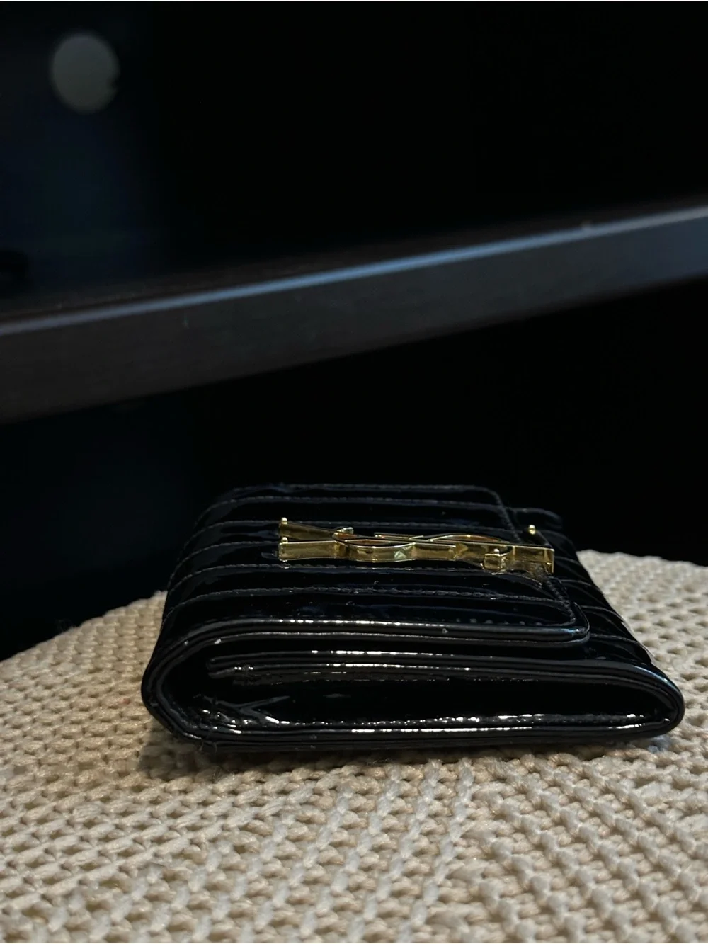 Authentic Saint Laurent Black Patent Vicky
Quilted Logo Wallet - Picture 4 of 12